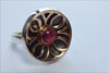 Gold & blackened silver ruby ring